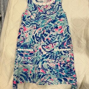 Lilly Pulitzer Blue and Pink Patterned Kids Dress